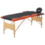 Camilla de masaje plegable 2 zonas madera negro y naranja de vidaXL, Mesas de masaje - Ref: Foro24-110203, Precio: 159,79 €, ...