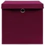 Caja de almacenaje con tapas 4 uds tela rojo oscuro 32x32x32 cm de vidaXL, Cestas para almacenaje - Ref: Foro24-288342, Preci...