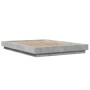 Estructura cama con luces LED madera gris hormigón 120x200 cm de vidaXL, Camas y somieres - Ref: Foro24-3281108, Precio: 173,...