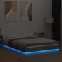 Estructura cama con luces LED madera gris hormigón 120x200 cm de vidaXL, Camas y somieres - Ref: Foro24-3281108, Precio: 173,...