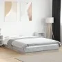 Bed frame with LED lights concrete gray wood 120x200 cm by vidaXL, Beds and slatted bases - Ref: Foro24-3281108, Price: 171,2...