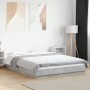 Estructura cama con luces LED madera gris hormigón 120x200 cm de vidaXL, Camas y somieres - Ref: Foro24-3281108, Precio: 173,...