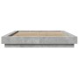 Estructura cama con luces LED madera gris hormigón 120x200 cm de vidaXL, Camas y somieres - Ref: Foro24-3281108, Precio: 173,...
