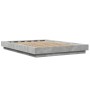 Estructura cama con luces LED madera gris hormigón 120x200 cm de vidaXL, Camas y somieres - Ref: Foro24-3281108, Precio: 173,...