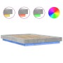 Estructura cama con luces LED madera gris hormigón 120x200 cm de vidaXL, Camas y somieres - Ref: Foro24-3281108, Precio: 173,...