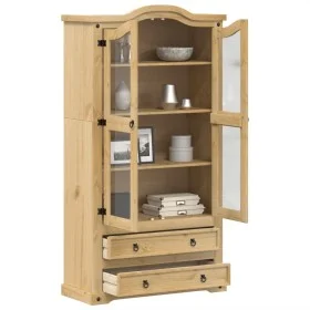 Armario con vitrina Corona madera maciza pino 99x43x187 cm de vidaXL, Aparadores - Ref: Foro24-4005682, Precio: 379,12 €, Des...
