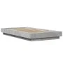 Bed frame with LED lights concrete gray wood 75x190 cm by vidaXL, Beds and slatted bases - Ref: Foro24-3281157, Price: 137,89...