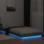 Estructura cama con luces LED madera gris hormigón 75x190 cm de vidaXL, Camas y somieres - Ref: Foro24-3281157, Precio: 139,5...