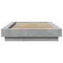 Bed frame with LED lights concrete gray wood 75x190 cm by vidaXL, Beds and slatted bases - Ref: Foro24-3281157, Price: 137,89...