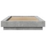 Estructura cama con luces LED madera gris hormigón 75x190 cm de vidaXL, Camas y somieres - Ref: Foro24-3281157, Precio: 139,5...