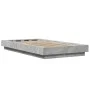Bed frame with LED lights concrete gray wood 75x190 cm by vidaXL, Beds and slatted bases - Ref: Foro24-3281157, Price: 137,89...