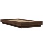Estructura cama con luces LED madera marrón roble 75x190 cm de vidaXL, Camas y somieres - Ref: Foro24-3281160, Precio: 144,30...
