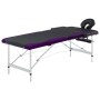 Camilla de masaje plegable 2 zonas aluminio negro y morado de vidaXL, Mesas de masaje - Ref: Foro24-110231, Precio: 169,17 €,...