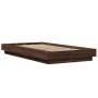 Estructura cama con luces LED madera marrón roble 75x190 cm de vidaXL, Camas y somieres - Ref: Foro24-3281160, Precio: 144,30...