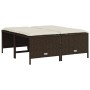 Taburetes de jardín con cojines 4 uds ratán sintético marrón de vidaXL, Otomanas de exterior - Ref: Foro24-368363, Precio: 12...