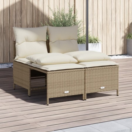 Juego de sofás jardín con cojines 4 pzas ratán sintético beige de vidaXL, Conjuntos de jardín - Ref: Foro24-368375, Precio: 2...