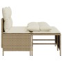Juego de sofás jardín con cojines 4 pzas ratán sintético beige de vidaXL, Conjuntos de jardín - Ref: Foro24-368375, Precio: 2...