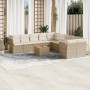 Set de sofás de jardín 11pzas con cojines ratán sintético beige en Conjuntos de jardín | Comprar online en Foru.es