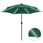 Sombrilla con luces LED y palo de aluminio verde 300 cm de vidaXL, Sombrillas - Ref: Foro24-47360, Precio: 111,21 €, Descuent...