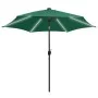 Sombrilla con luces LED y palo de aluminio verde 300 cm de vidaXL, Sombrillas - Ref: Foro24-47360, Precio: 111,21 €, Descuent...