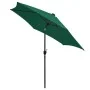 Sombrilla con luces LED y palo de aluminio verde 300 cm de vidaXL, Sombrillas - Ref: Foro24-47360, Precio: 111,21 €, Descuent...
