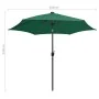 Sombrilla con luces LED y palo de aluminio verde 300 cm de vidaXL, Sombrillas - Ref: Foro24-47360, Precio: 111,21 €, Descuent...