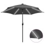 Sombrilla con luces LED y palo de aluminio gris antracita 300cm de vidaXL, Sombrillas - Ref: Foro24-47362, Precio: 124,68 €, ...