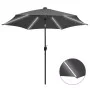 Sombrilla con luces LED y palo de aluminio gris antracita 300cm de vidaXL, Sombrillas - Ref: Foro24-47362, Precio: 114,01 €, ...