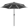 Sombrilla con luces LED y palo de aluminio gris antracita 300cm de vidaXL, Sombrillas - Ref: Foro24-47362, Precio: 114,01 €, ...