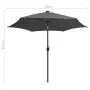 Sombrilla con luces LED y palo de aluminio gris antracita 300cm de vidaXL, Sombrillas - Ref: Foro24-47362, Precio: 114,01 €, ...