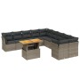 Set de sofás de jardín 11 pzas y cojines ratán sintético gris de vidaXL, Conjuntos de jardín - Ref: Foro24-3271046, Precio: 6...