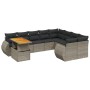 Set de sofás de jardín 10 pzas con cojines ratán sintético gris de vidaXL, Conjuntos de jardín - Ref: Foro24-3272362, Precio:...
