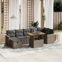 Set de sofás de jardín 8 pzas y cojines ratán sintético gris de vidaXL, Conjuntos de jardín - Ref: Foro24-3276049, Precio: 48...