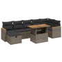 Set de sofás de jardín 8 pzas y cojines ratán sintético gris de vidaXL, Conjuntos de jardín - Ref: Foro24-3276049, Precio: 48...