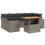 Set de sofás de jardín 7 piezas con cojines ratán PE gris de vidaXL, Conjuntos de jardín - Ref: Foro24-3272537, Precio: 478,3...