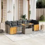Set de sofás de jardín 8 pzas y cojines ratán sintético gris de vidaXL, Conjuntos de jardín - Ref: Foro24-3273874, Precio: 53...