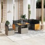 Set de sofás de jardín 7 piezas con cojines ratán PE gris de vidaXL, Conjuntos de jardín - Ref: Foro24-3273986, Precio: 460,7...