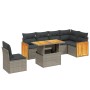 Set de sofás de jardín 7 piezas con cojines ratán PE gris de vidaXL, Conjuntos de jardín - Ref: Foro24-3273986, Precio: 460,7...