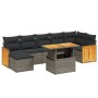 Set de sofás de jardín 8 pzas y cojines ratán sintético gris de vidaXL, Conjuntos de jardín - Ref: Foro24-3274070, Precio: 50...