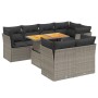 Set de sofás de jardín 8 pzas y cojines ratán sintético gris de vidaXL, Conjuntos de jardín - Ref: Foro24-3270710, Precio: 52...