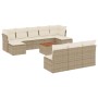 Set de sofás de jardín 11pzas con cojines ratán sintético beige en Conjuntos de jardín | Comprar online en Foru.es