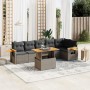 Set de sofás de jardín 7 piezas con cojines ratán PE gris de vidaXL, Conjuntos de jardín - Ref: Foro24-3273531, Precio: 467,4...