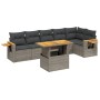 Set de sofás de jardín 7 piezas con cojines ratán PE gris de vidaXL, Conjuntos de jardín - Ref: Foro24-3273531, Precio: 467,4...