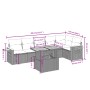 Set de sofás de jardín 7 piezas con cojines ratán PE gris de vidaXL, Conjuntos de jardín - Ref: Foro24-3273531, Precio: 467,4...