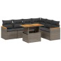 Set de sofás de jardín 7 piezas con cojines ratán PE gris de vidaXL, Conjuntos de jardín - Ref: Foro24-3273097, Precio: 435,8...
