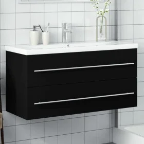 Mueble de baño con lavabo integrado negro de vidaXL, Tocadores de baño - Ref: Foro24-3278795, Precio: 349,17 €, Descuento: %