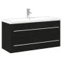Mueble de baño con lavabo integrado negro de vidaXL, Tocadores de baño - Ref: Foro24-3278795, Precio: 349,17 €, Descuento: %