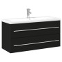 Mueble de baño con lavabo integrado negro de vidaXL, Tocadores de baño - Ref: Foro24-3278795, Precio: 363,76 €, Descuento: %