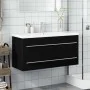 Mueble de baño con lavabo integrado negro de vidaXL, Tocadores de baño - Ref: Foro24-3278795, Precio: 349,17 €, Descuento: %