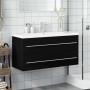 Mueble de baño con lavabo integrado negro de vidaXL, Tocadores de baño - Ref: Foro24-3278795, Precio: 363,76 €, Descuento: %